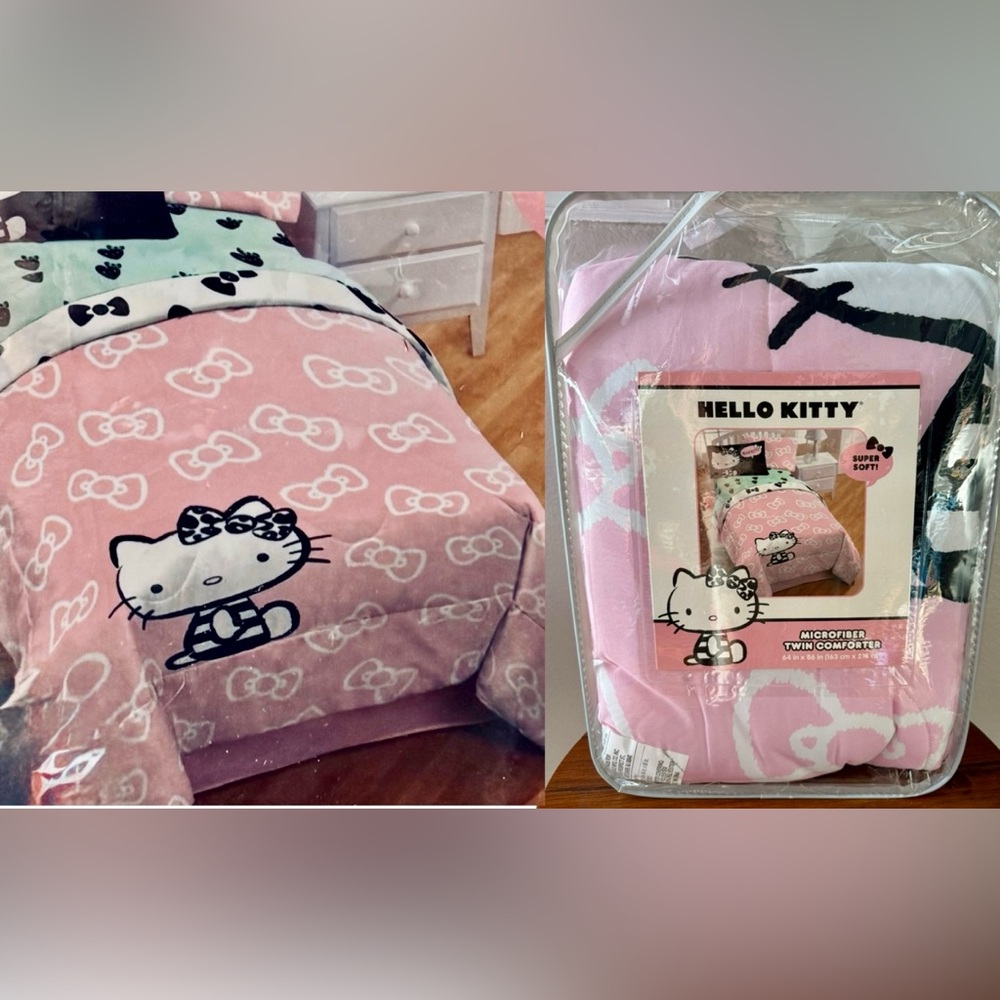 Hello Kitty Microfiber Twin Comforter.~New